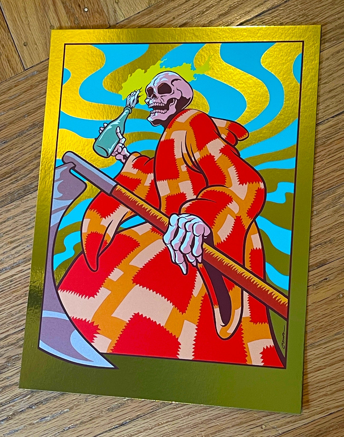 - 'Tired (of other solutions)' Art Print (Metallic GOLD FOIL Edition) PUSCIFER -
