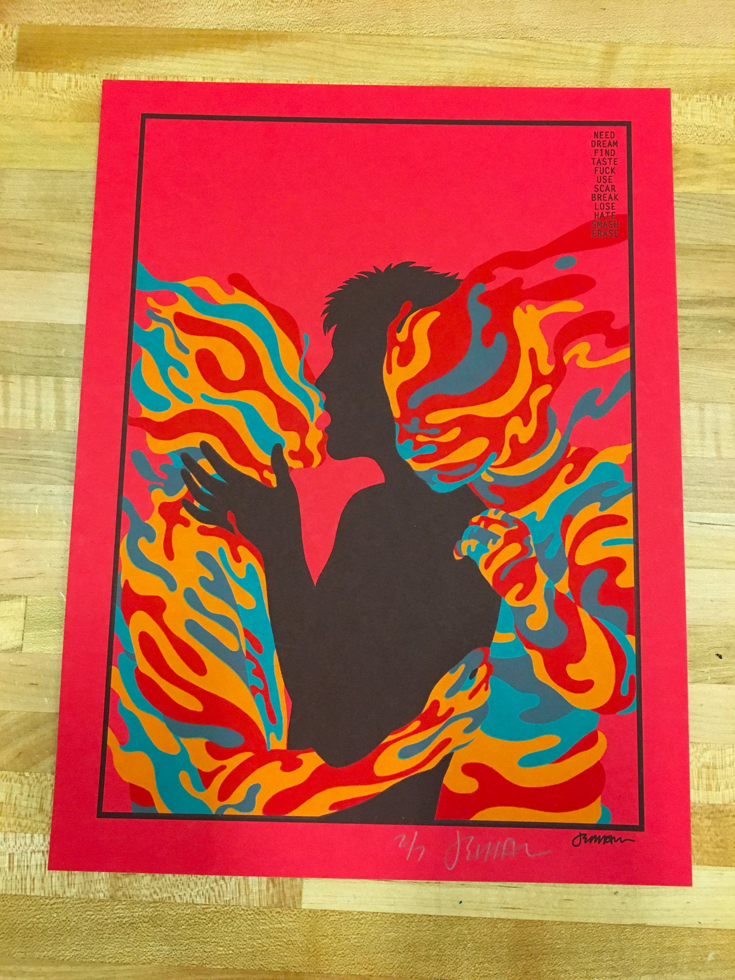 'Eraser' (NIN) Mini Art Print (SCARLET Variant)