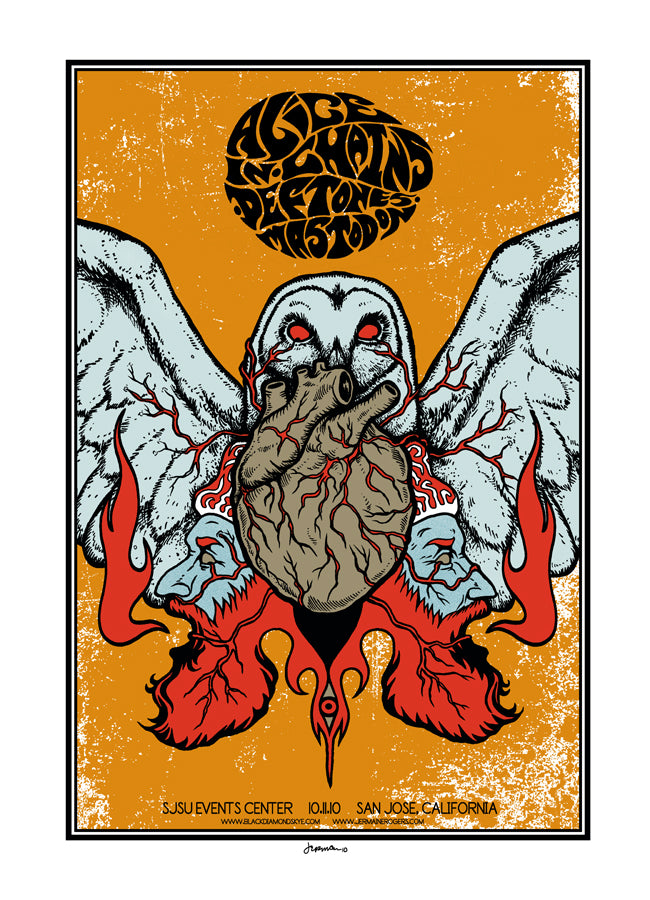 RARE Alice In Chains, DEFTONES, Mastodon 'BlackDiamondSkye' Tour Artist Proofs