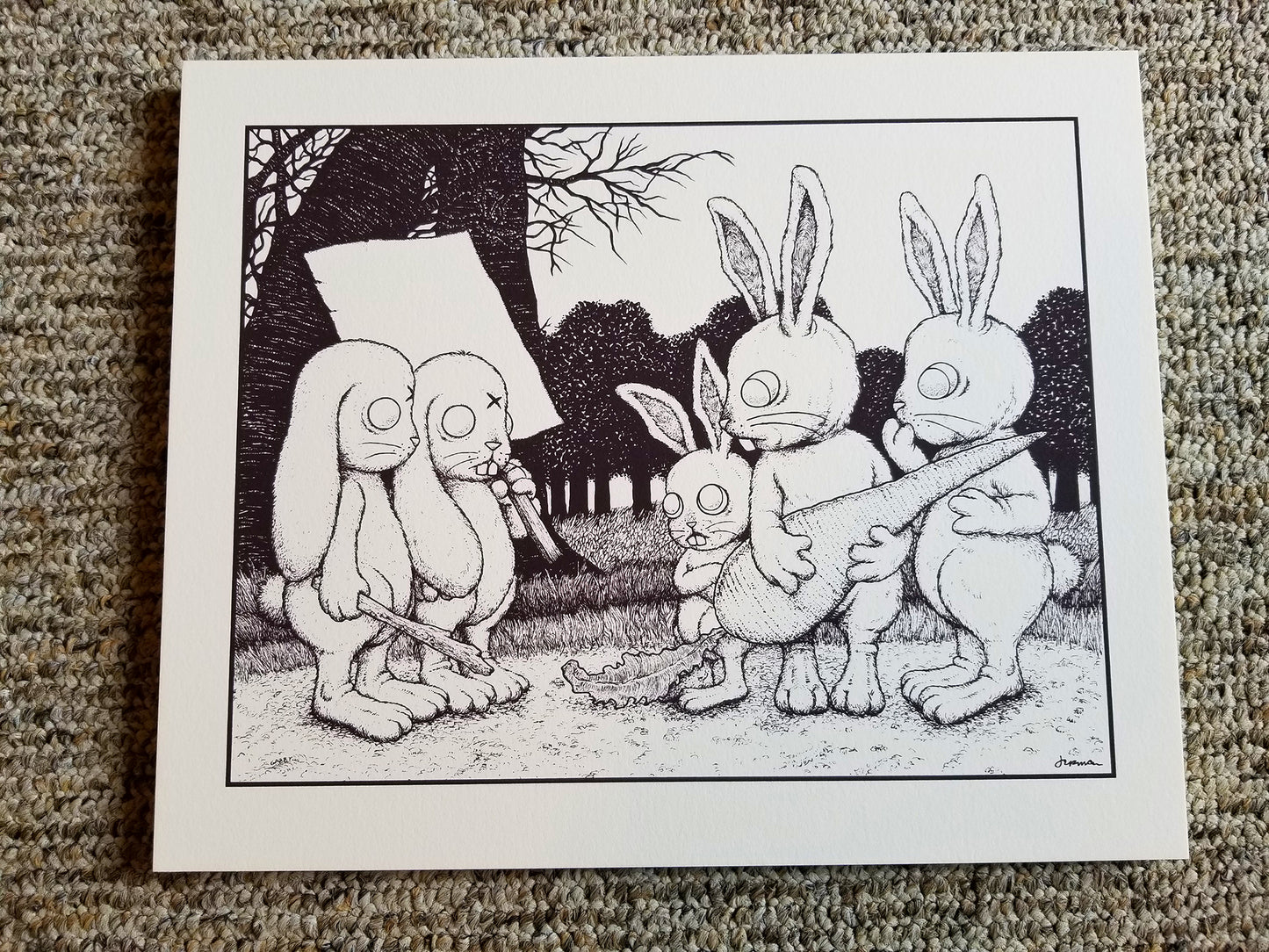 'Stupid Animals See Enemies Everywhere...' Mini Art Print (RARE VARIANTS & KEYLINE)