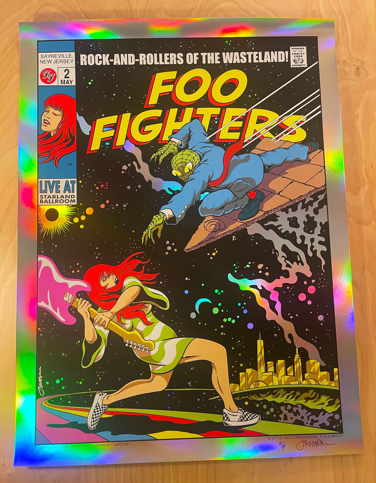 - FOO FIGHTERS (Sayreville 2026) RAINBOW Foil Edition (ARTIST PROOF) Very Limited Quantity Available