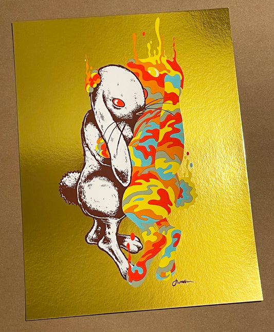 - 'We Carry Each Other...Until' Mini Art Print (GOLD Foil Variant) -
