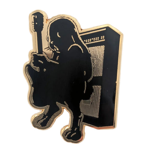 Rabbit Fighter Classic Black Enamel Pin